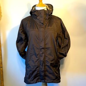 MARMOT-Brown Hooded Lightweight Water Resistant Zip Front Active Jacket-Large
